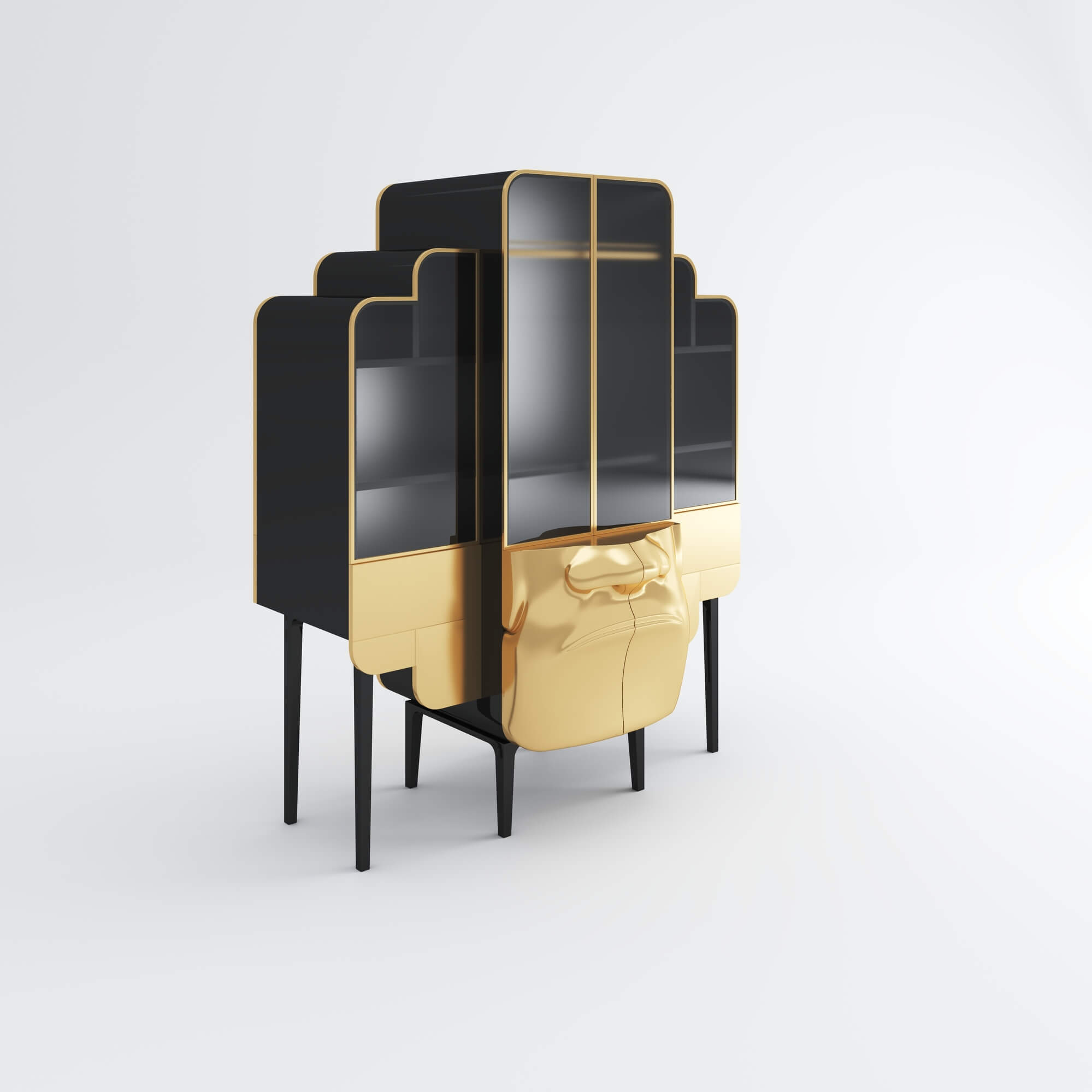 Moai - black gloss lacquer_CB 2-perspective front view