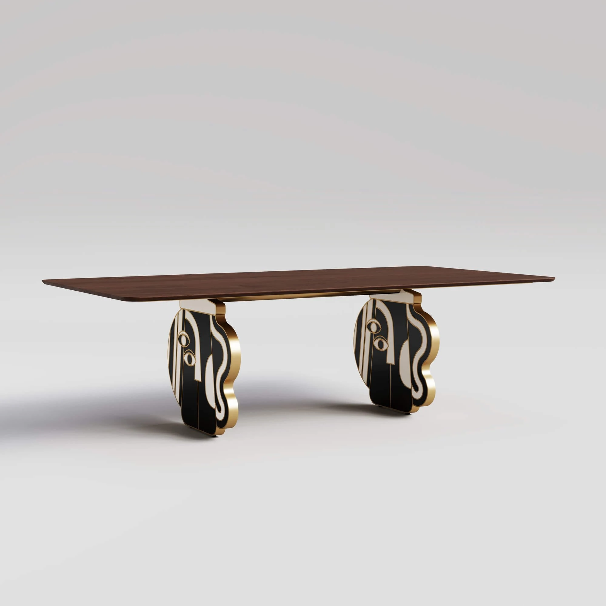 Picasso DT - Gold Leaf & Natural Mahogany_perspective front view