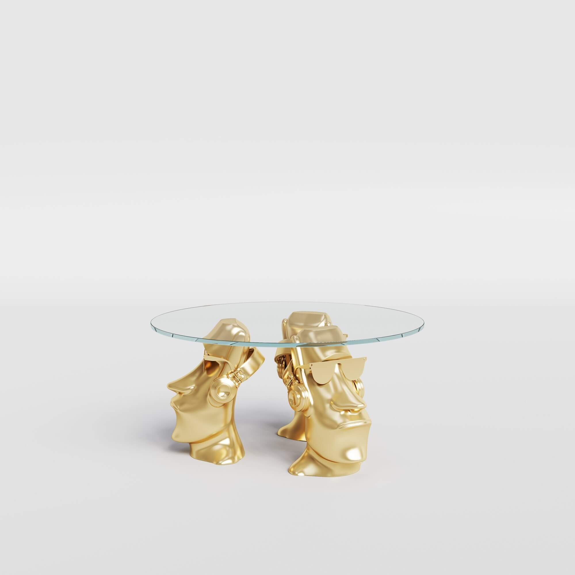 Rapper Moai Coffee Table - Gold Leaf__2