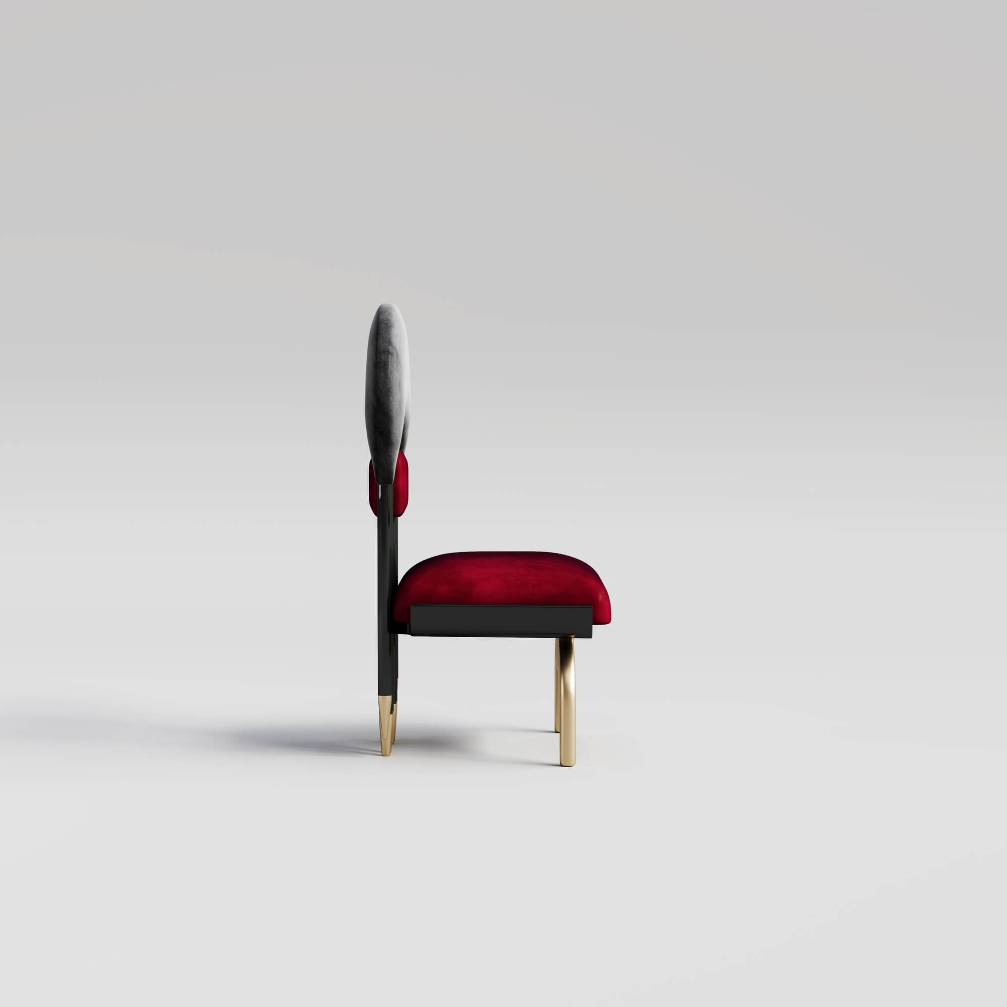 duafe CH - red & graphite velvet_side view